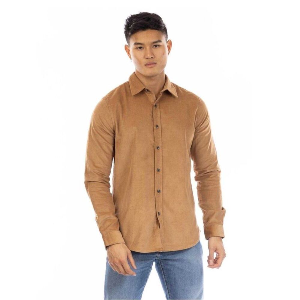 Peter Werth Mens Bicknell Corduroy Long-Sleeved Shirt / Sand Brown